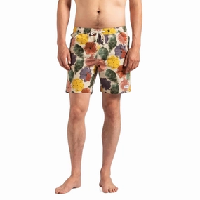 Soho Elastic Boardshort In Bone mens full coverage swimwear, stylish mens swim trunks