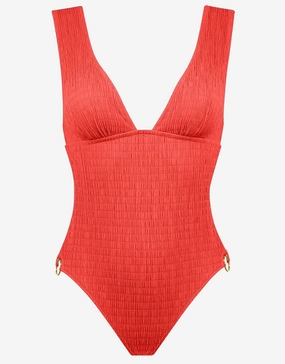 Solid Crush Swimsuit - Fiery Coral cup sized swimwear women, supportive swimsuits for large bust