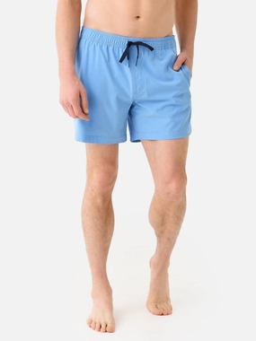 Solid Swim Trunk In Ocean Channel mens full coverage swimwear, stylish mens swim trunks