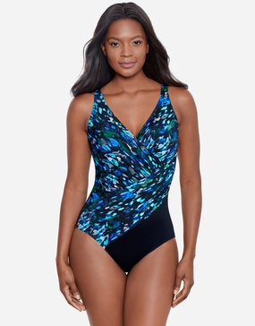 Sophisticat Oceanus Swimsuit - Blue Animal womens resort swimwear, flattering one-piece swimsuits