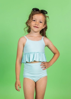Spearmint | Mini Peplum Top toddler girl swimwear, summer swimwear for girls