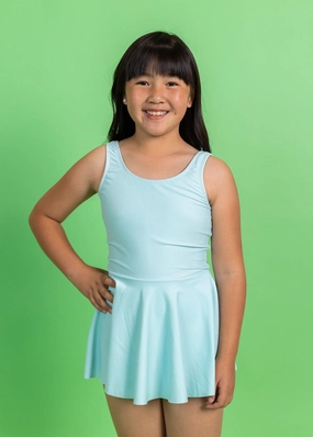 Spearmint | Mini Skirted One-Piece toddler girl swimwear, summer swimwear for girls