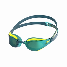 Speedo Hyper Elite Mirror Goggles - Yellow/Yellow anti fog swim goggles, swim training goggles