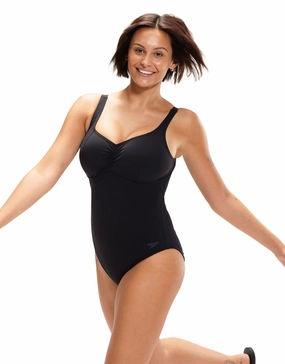 Speedo Shaping AquaNite Swimsuit - Black minimalistic swimsuits women, sleek swimwear styles