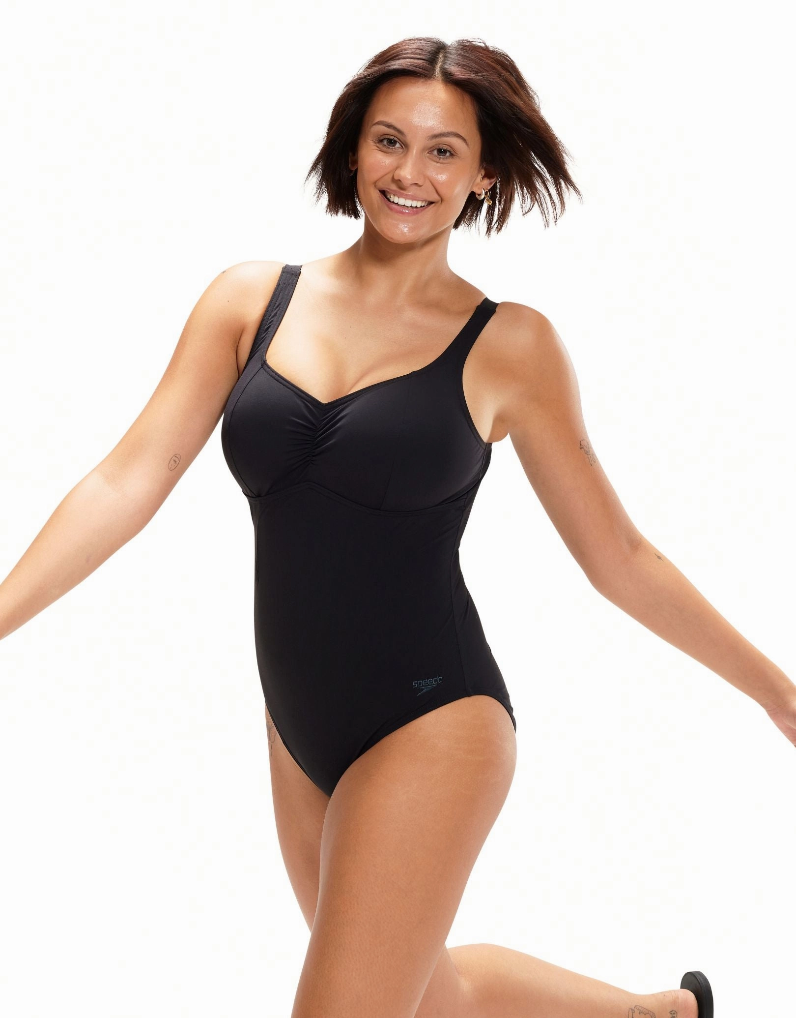 Speedo Shaping AquaNite Swimsuit - Black minimalistic swimsuits women, sleek swimwear styles