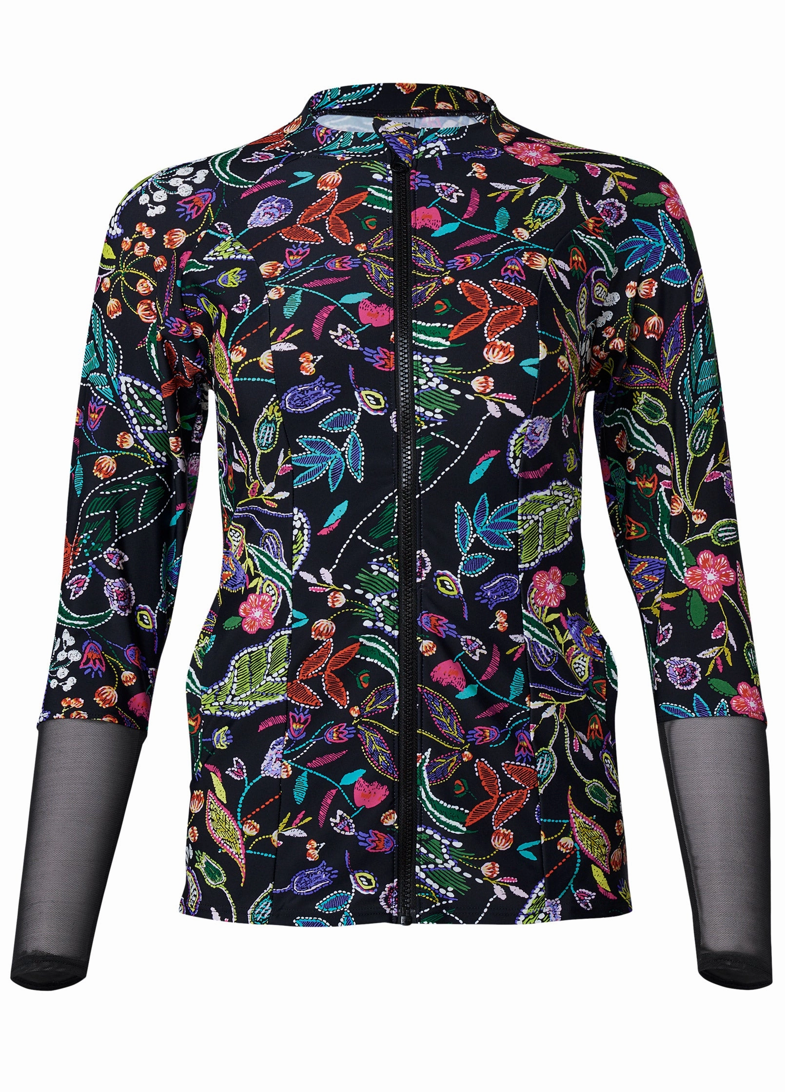 Sporty Zip-Up Cover-Up - Midnight Elegance