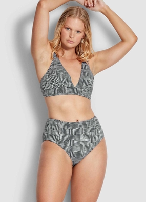 Spotted High Waist Bikini Pants - Granite two-piece bikinis for women, trendy bikinis for beachwear