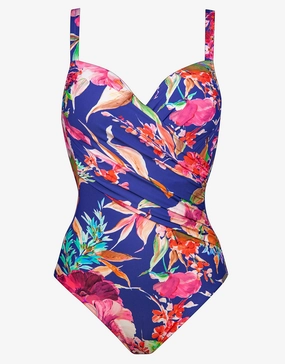 Spring Invite Underwired Swimsuit - Lilac Flowers underwired swimsuits for women, supportive swimwear tops