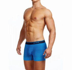 Standard Ocean Breeze Mid Trunk In Blue Jewel mens beach swimwear, quick dry mens swimsuits