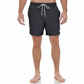 Standard Uv Protected Quick Dry Swim Trunk In Black mens full coverage swimwear, stylish mens swim trunks