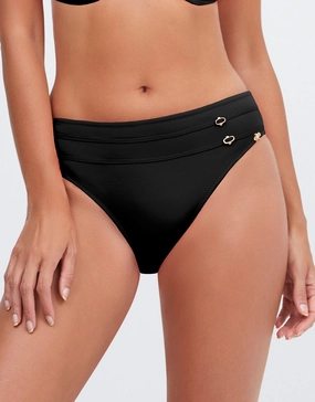 Stella Bikini Pant - Black adjustable swim bottoms women, flattering bikini bottoms