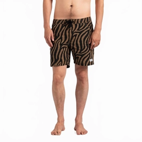 Stranger Elastic Boardshort In Clay mens full coverage swimwear, stylish mens swim trunks
