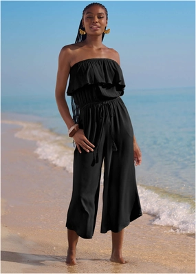 Strapless Jumpsuit Cover-Up - Black Beauty swimwear for all body types, comfortable womens beachwear
