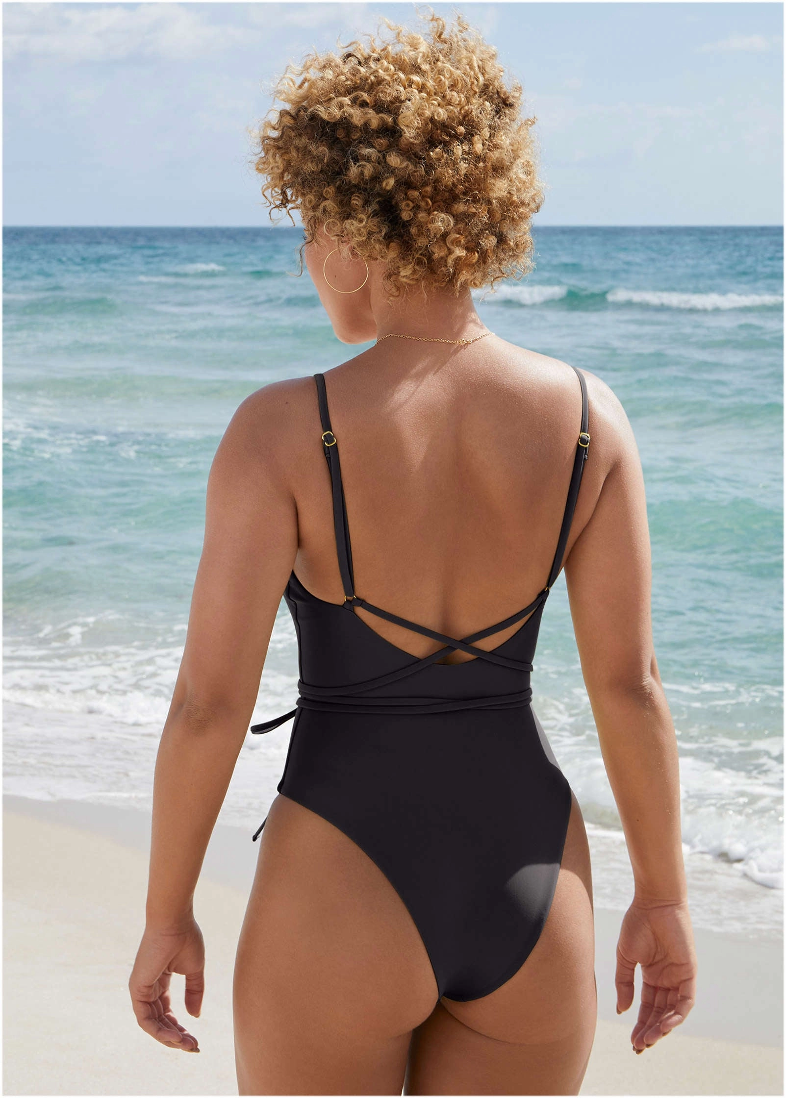 Strappy Tulum High Leg One-Piece - Black