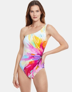 Summer in Capri One Shoulder Swimsuit padded swimwear for women, padded bikini tops