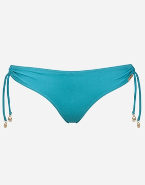 Summer Solids Tie Bikini Bottom - Aqua Beat swim shorts for women, stretch fit swim bottoms