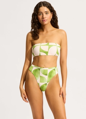 Sunray High Rise Bikini Bottom - Sage affordable swimwear for women, chic swimsuits for women