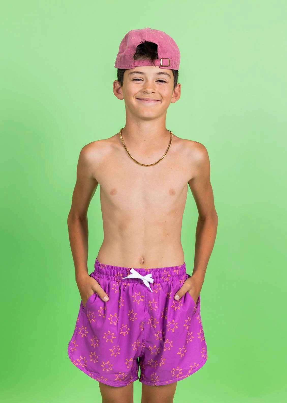 Suns | Youth Retro Shorties boys summer swimwear, boys rash guard swim sets