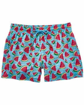 Sunset and Vine Microfiber Woven Printed Swim Trunk mens full coverage swimwear, stylish mens swim trunks