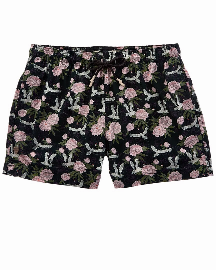 Sunset and Vine Microfiber Woven Printed Swim Trunk mens full coverage swimwear, stylish mens swim trunks