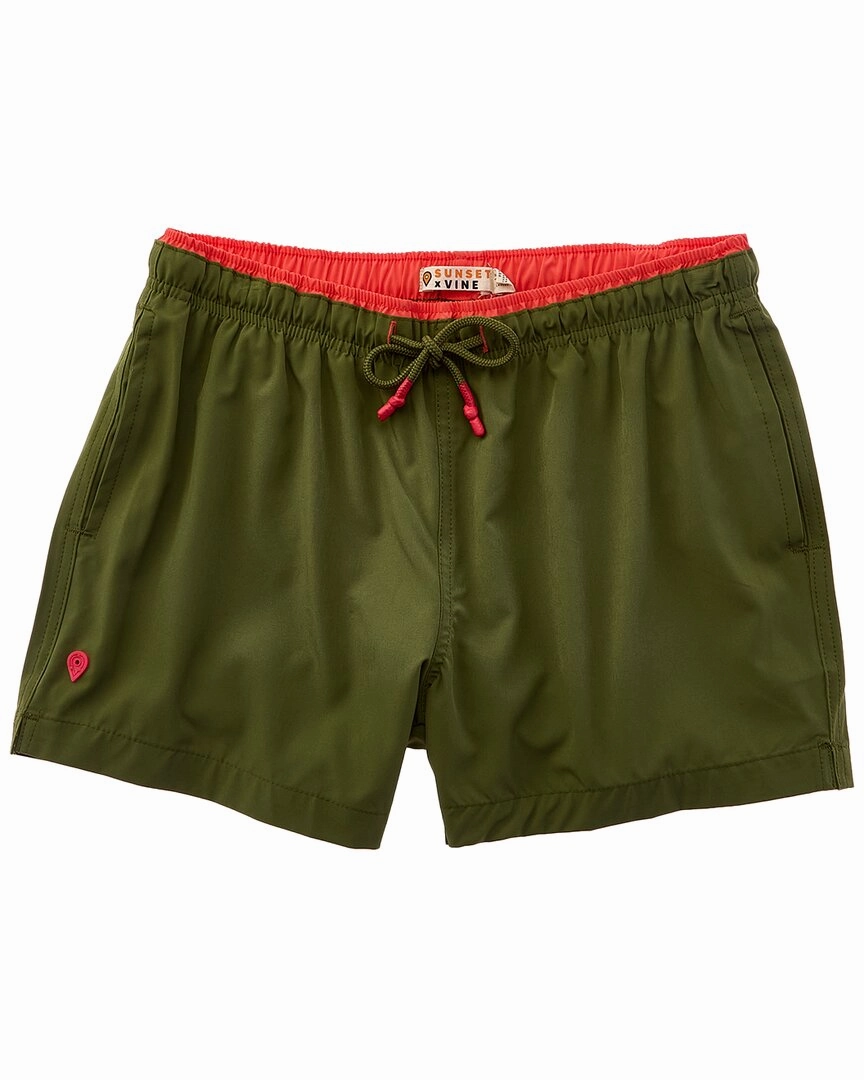 Sunset and Vine Microfiber Woven Solid Swim Trunk mens full coverage swimwear, stylish mens swim trunks