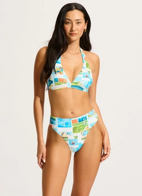 Sunset Multi Fit Triangle Bikini Top - Turquoise flattering swimwear women, comfortable swimwear for women