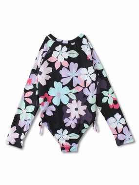 Surf Vibe One Piece Long Sleeve Rashguard (Girls 2-7) teen girls' swimwear, trendy swimsuits for teen girls