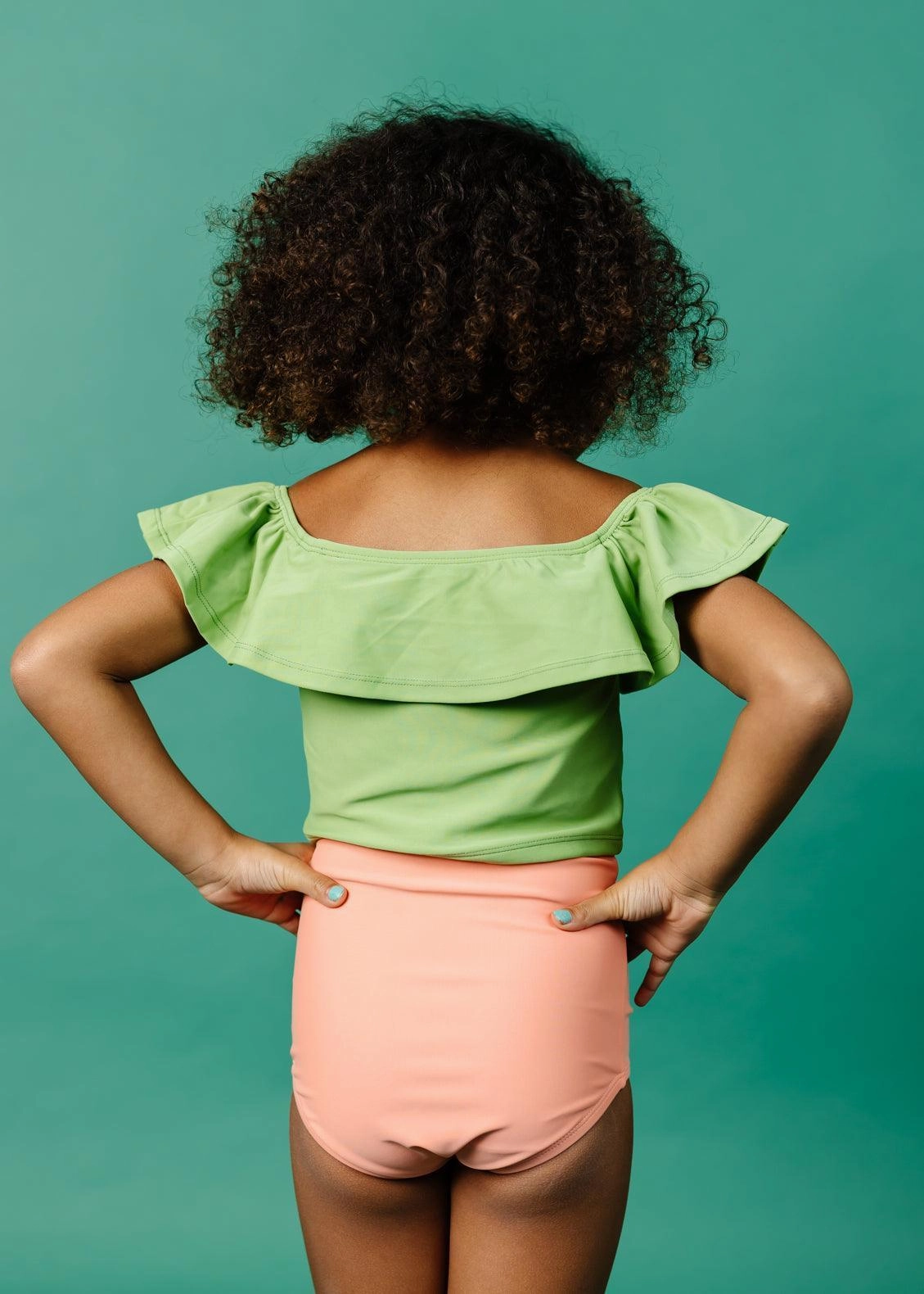 Sweet Pea Green | Mini Ruffled Around Top