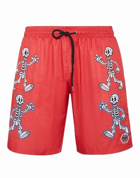 Swim Boxer Skeleton mens beach swimwear, quick dry mens swimsuits
