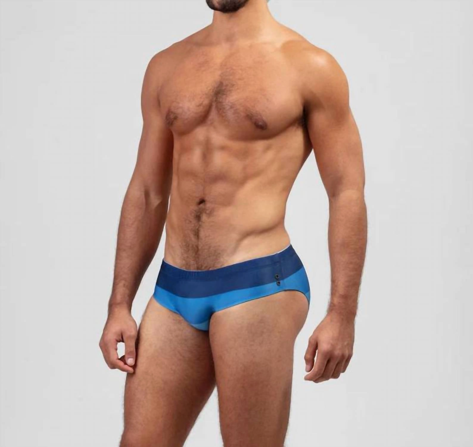 Swim Briefs Big Stripes In Navy