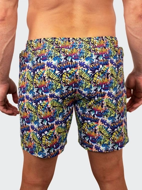 Swim Lion Pop Multi mens beach swimwear, quick dry mens swimsuits
