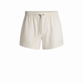 Swim shorts in striped seersucker fabric mens full coverage swimwear, stylish mens swim trunks