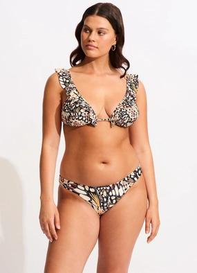 Take Flight Longline Slide Tri with frill - Mandarin modern womens swimwear, one piece swimsuits women