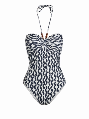 Talia One Piece In Elysia Waves high waist swimwear women, swimsuit for women beachwear
