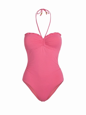 Talia One Piece In Hibiscus Metallic high waist swimwear women, swimsuit for women beachwear