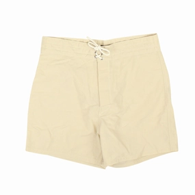 Tan Surf Swim Shorts mens full coverage swimwear, stylish mens swim trunks