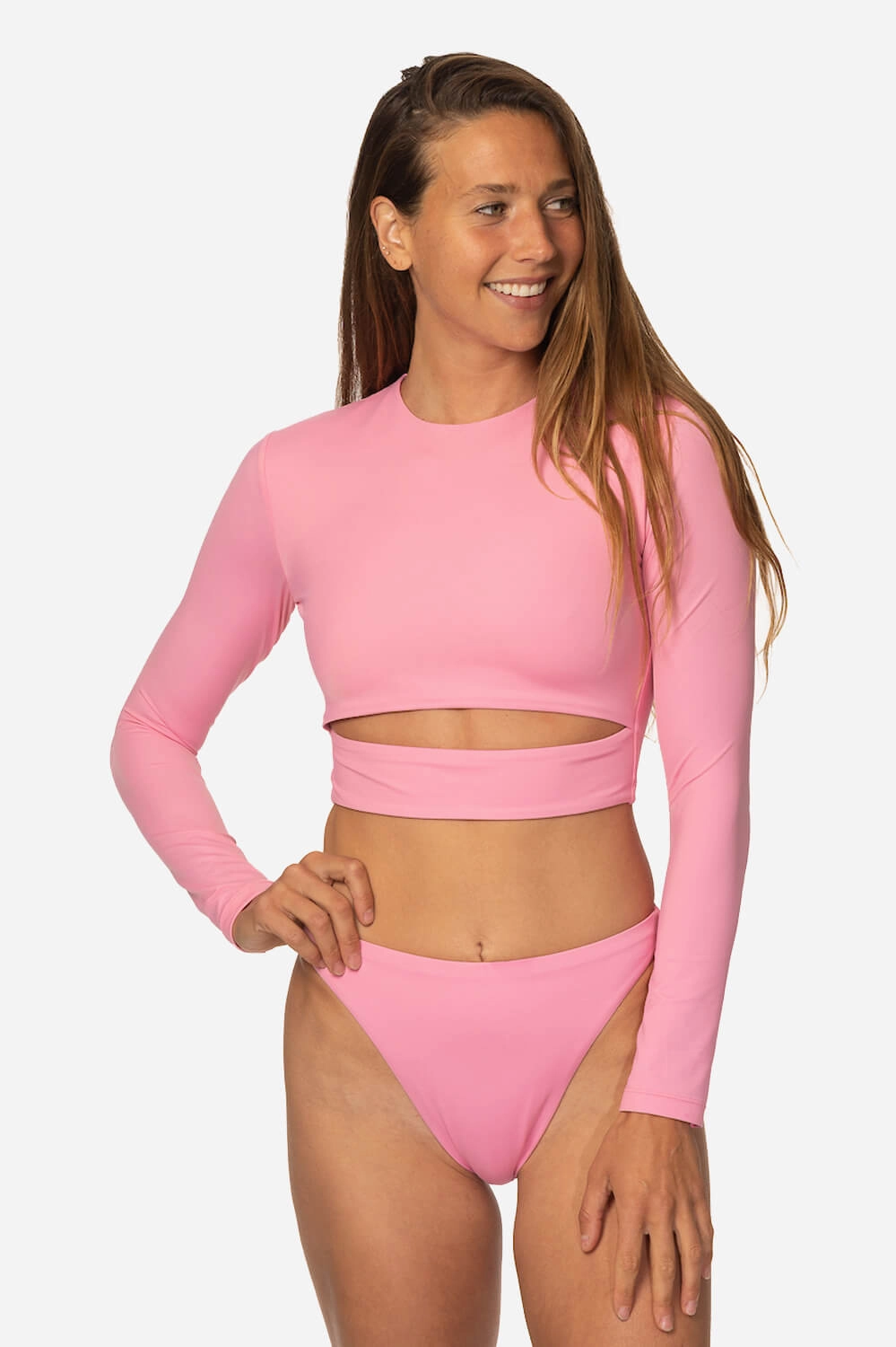 Taranaki Long Sleeved Crop Cut-Out Rashie - Dazzle all types of swimwear, full coverage swimwear for all ages