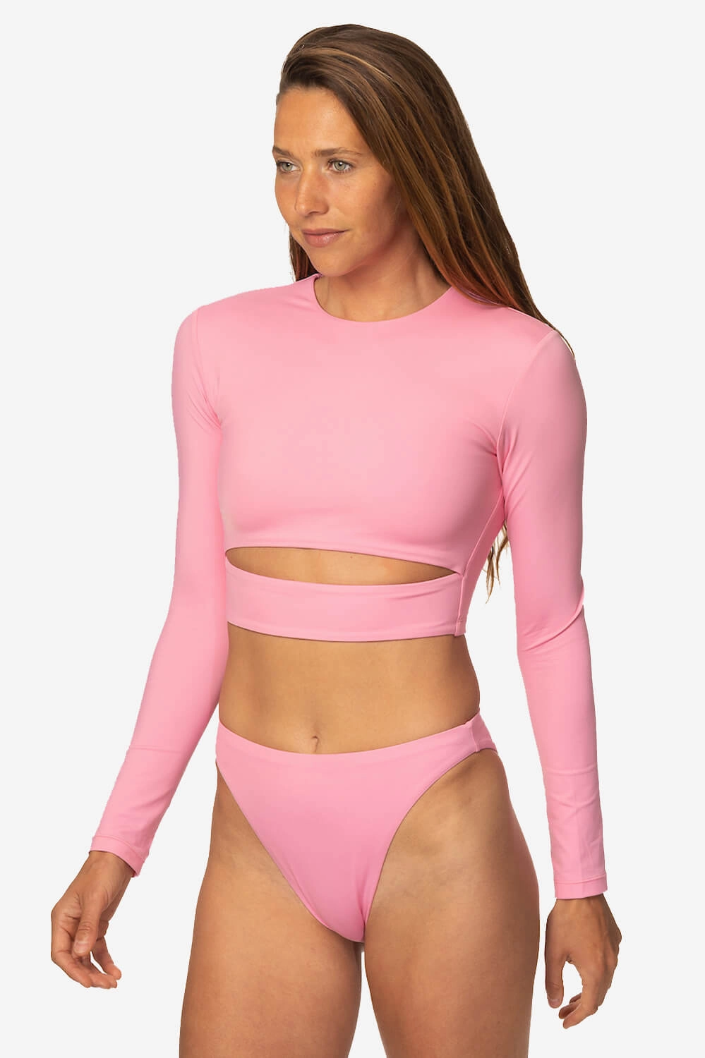 Taranaki Long Sleeved Crop Cut-Out Rashie - Dazzle