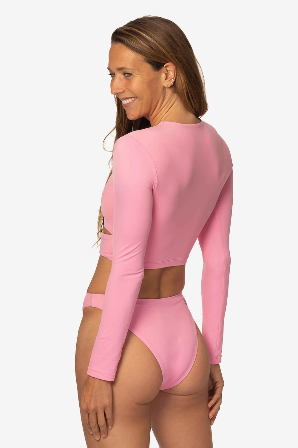 Taranaki Long Sleeved Crop Cut-Out Rashie - Dazzle