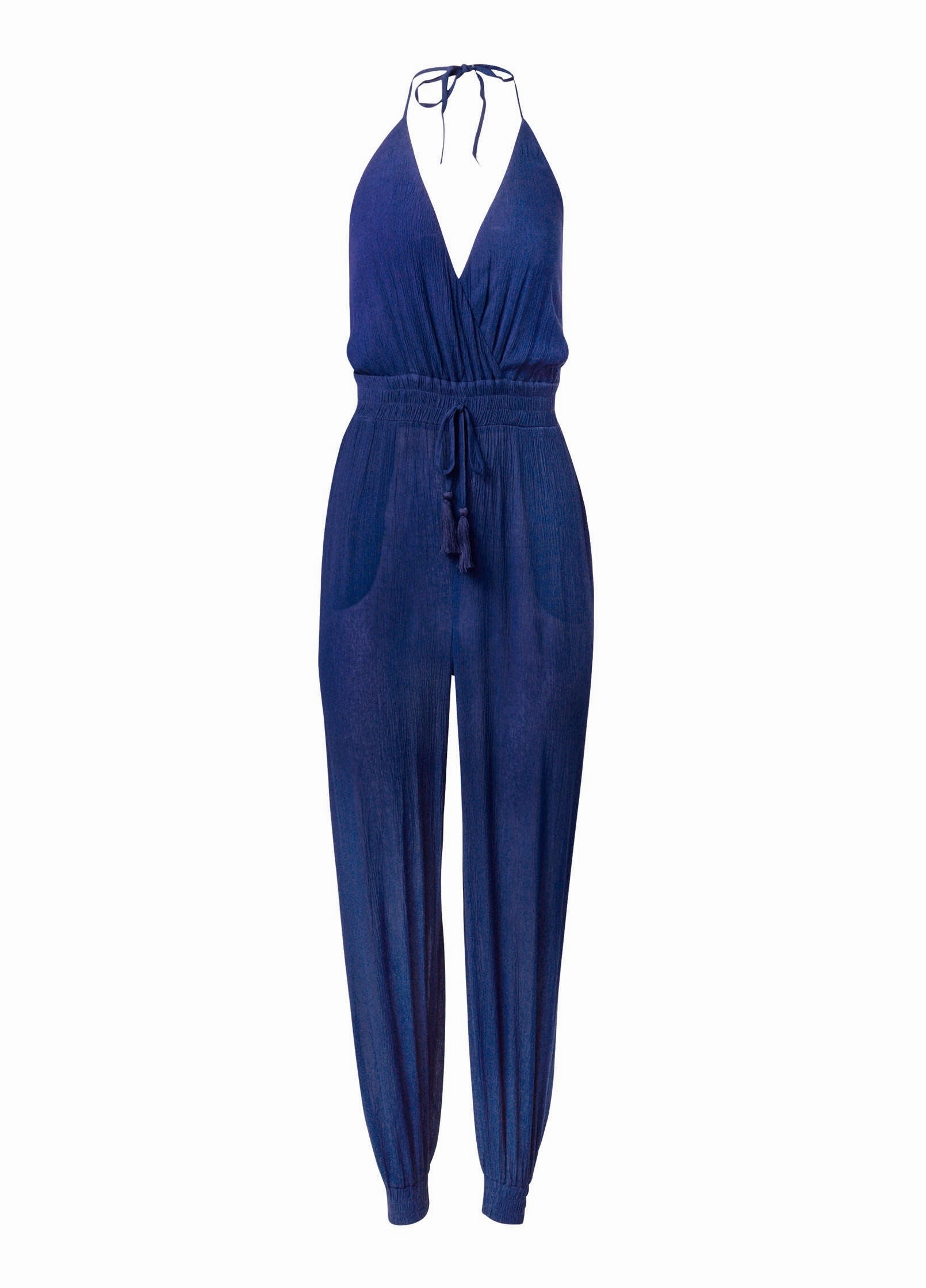 Tassel Jumpsuit Cover-Up - Ultramarine Blue