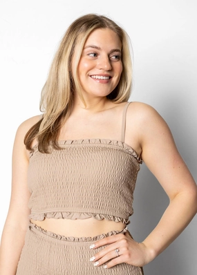 Taupe | Bandeau Top tankini swim tops, adjustable bikini tops