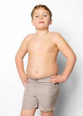 Taupe | Youth Boardies boys summer swimwear, boys rash guard swim sets
