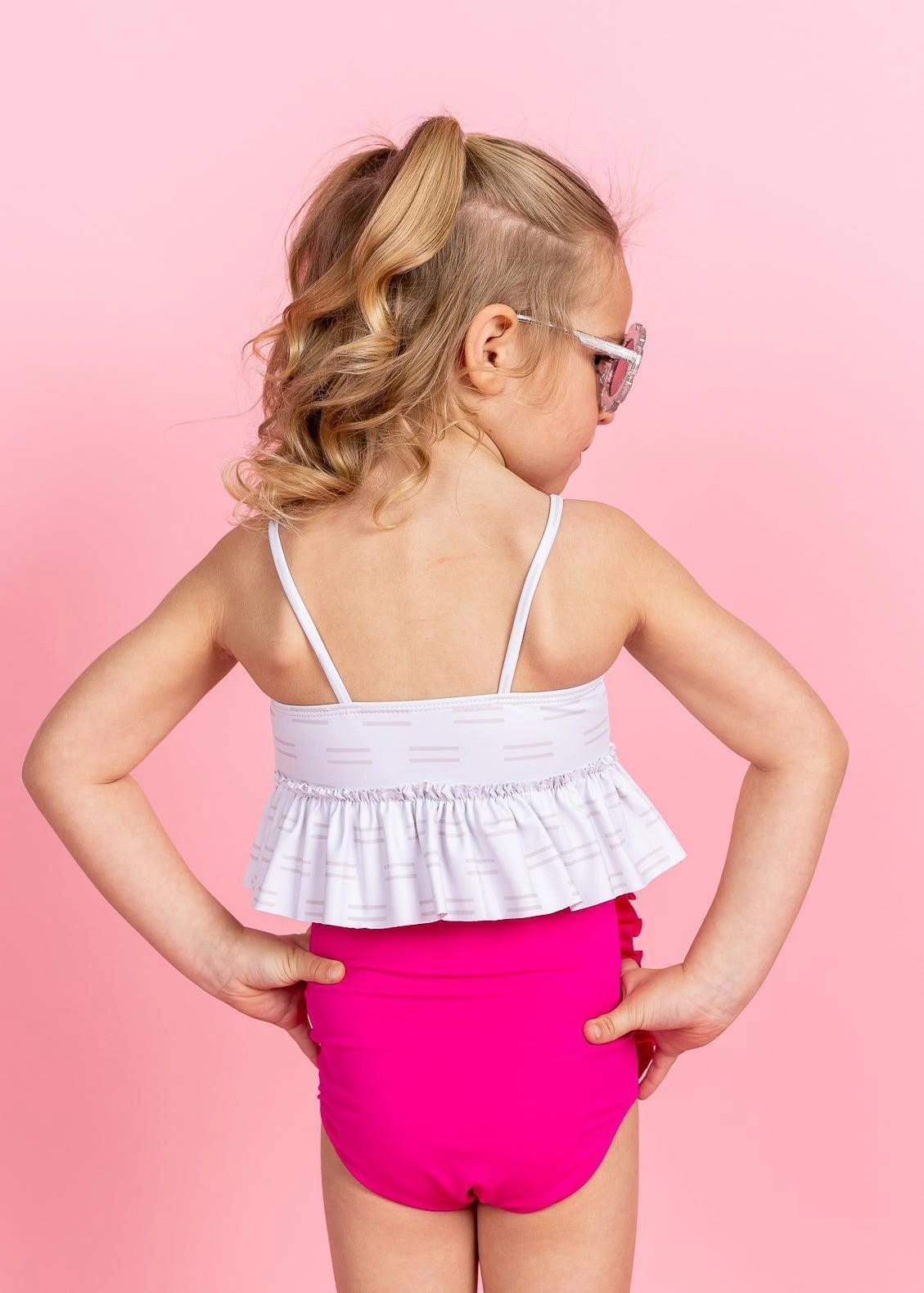 Taupe Dashes | Mini Peplum Top