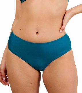 Teal High Waisted Bikini Brief fashionable swimwear for women, elegant womens swimwear