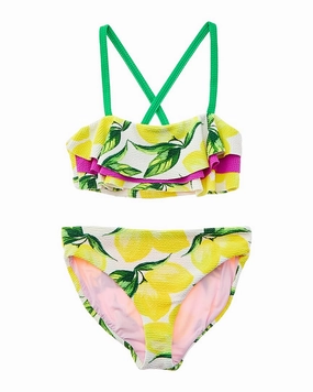 Terez 2pc Colorblocked Ruffle Bikini Set cute swimsuits for teen girls, modest teen swimwear