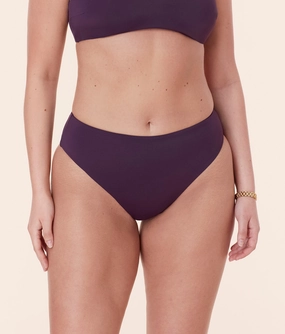 The 90s High Waist Bikini Bottom - Eco Nylon - Acai classic swimwear for women, everyday swimwear ladies