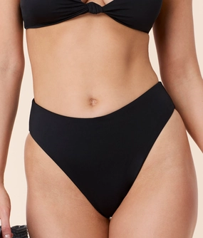 The 90s High Waist Bikini Bottom - Eco Nylon - Black classic swimwear for women, everyday swimwear ladies
