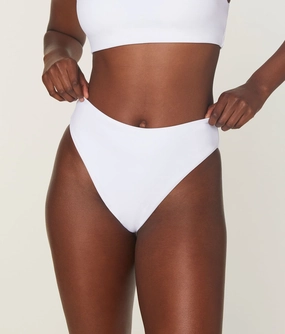 The 90s High Waist Bikini Bottom - Eco Nylon - White classic swimwear for women, everyday swimwear ladies
