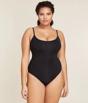 The Amalfi One Piece - Flat - Black - Classic - Full Coverage luxury womens swimwear, swimwear for beach vacation