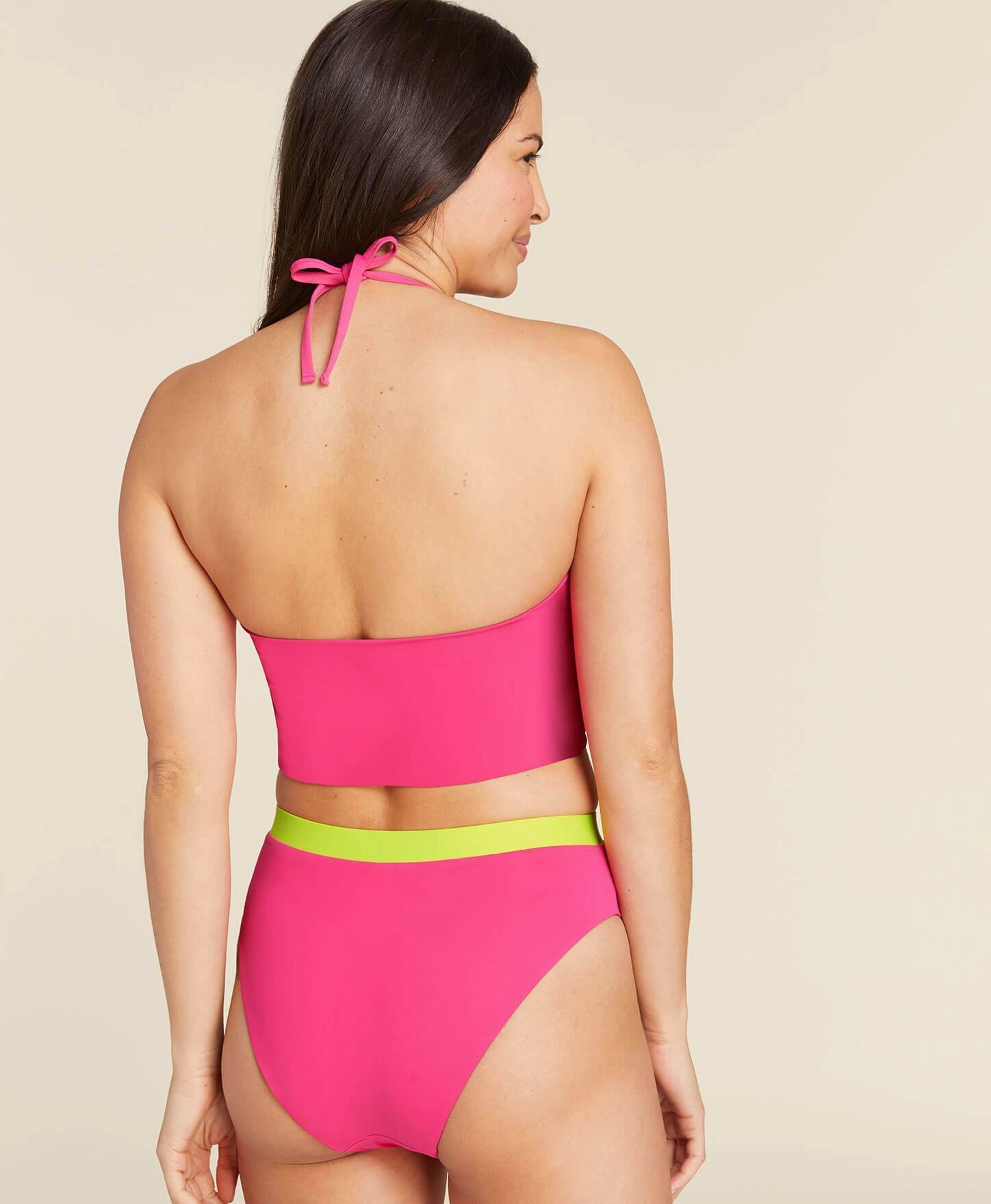 The Archive Aruba Bikini Top - Flat - Neon Hibiscus